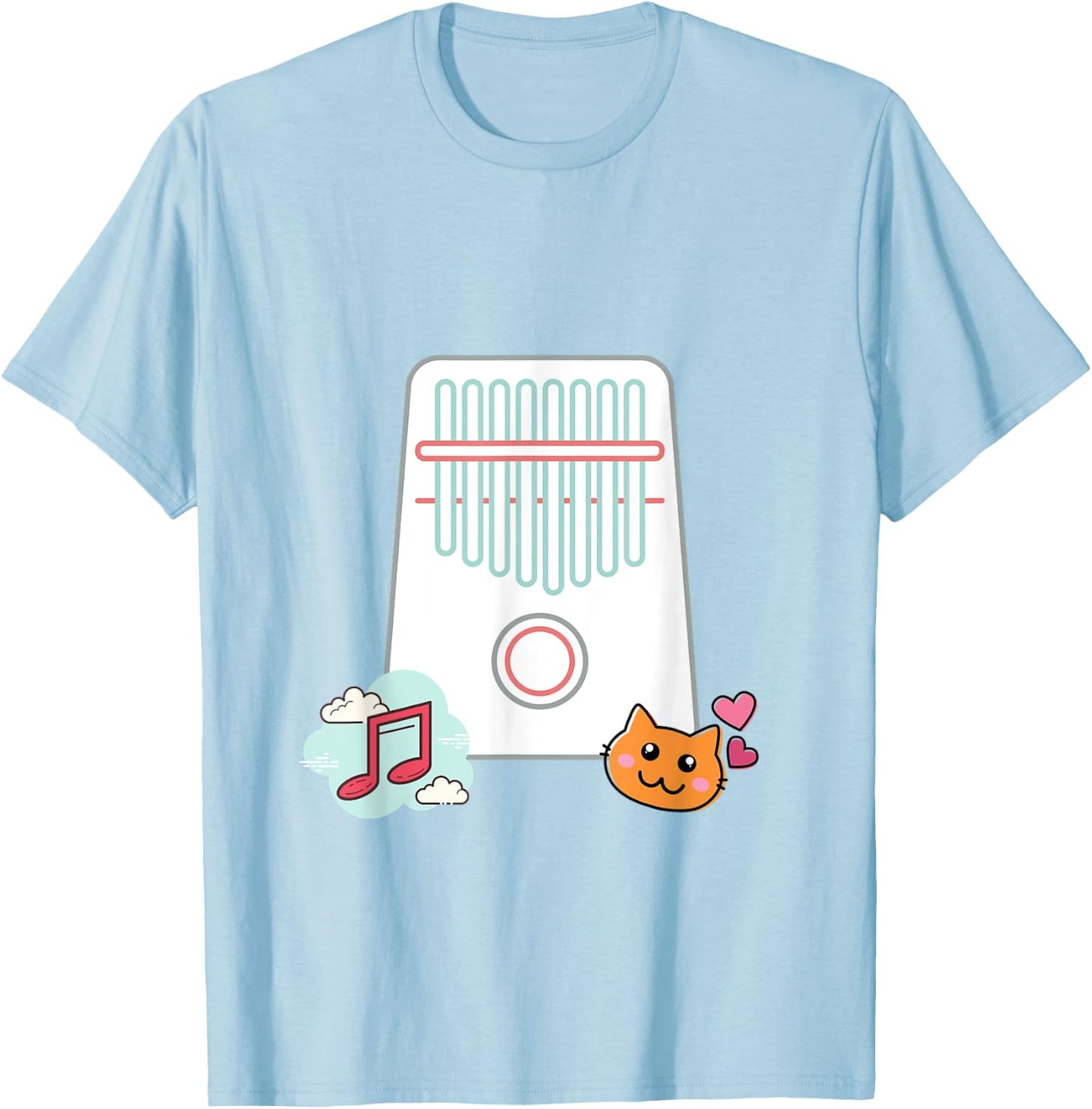 Cute Kawaii Kalimba Music T-Shirt - T-Shirt | Light Blue