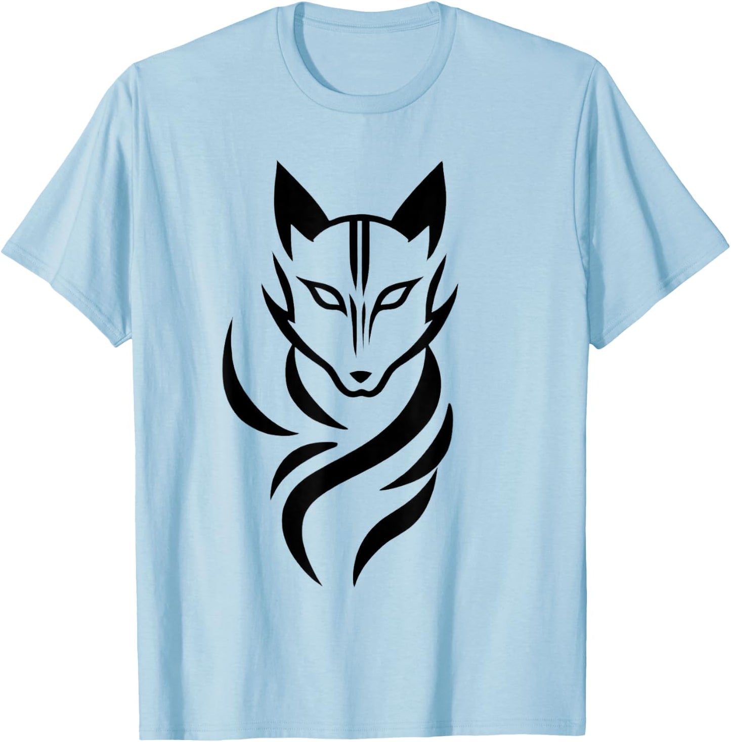 Kitsune Dreams, Japanese-inspired nine-tailed Fox T-Shirt - T-Shirt | Light Blue