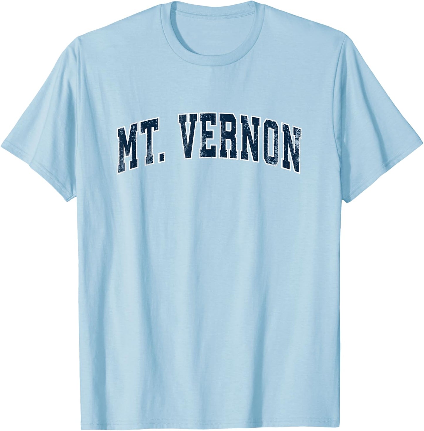 Mt. Vernon Washington WA Vintage Sports Design Navy Design T-Shirt - T-Shirt | Light Blue