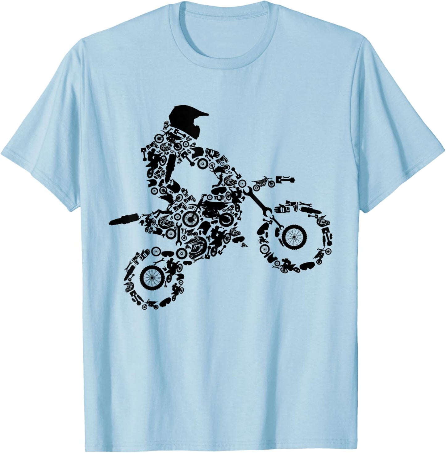 Motocross Dirt Bike Enduro Supermoto Bike Dirt Biker T-Shirt - T-Shirt | Light Blue