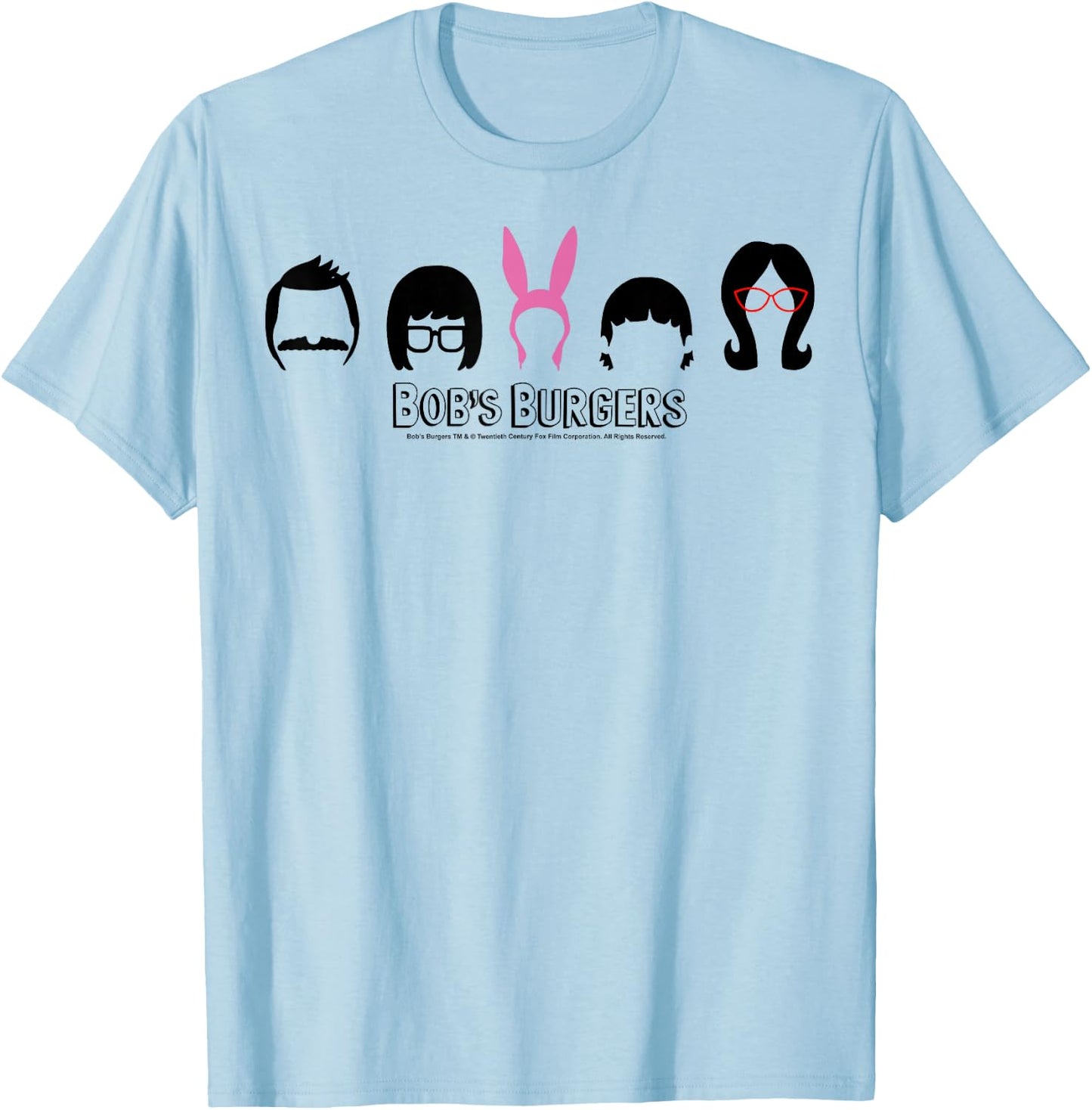 Bob's Burgers Family Hair T-Shirt - T-Shirt | Light Blue