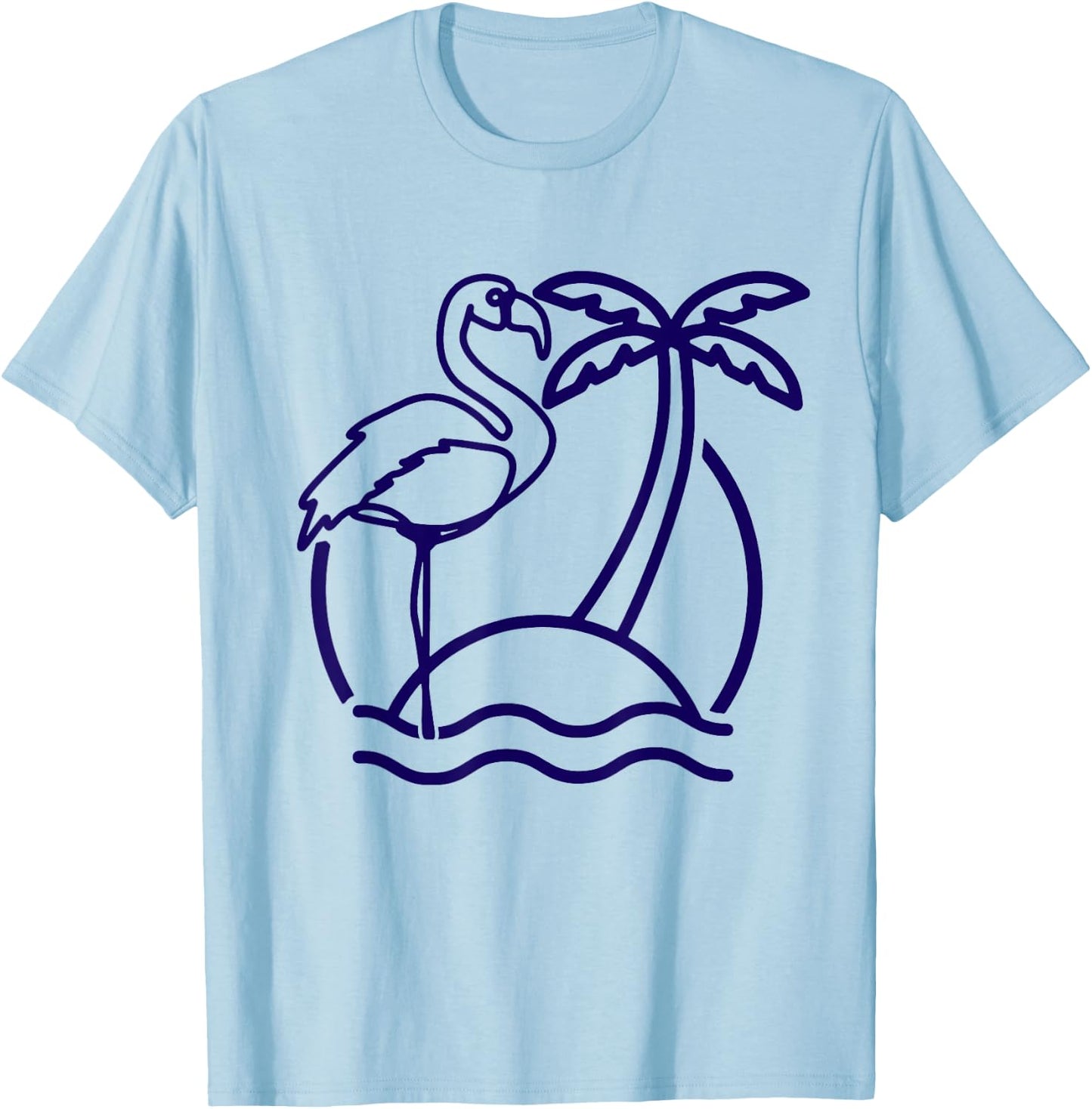 Flamingo Beach Vintage Retro 80s Miami Flamingo Lover Women Girls Kids T-Shirt - T-Shirt | Light Blue