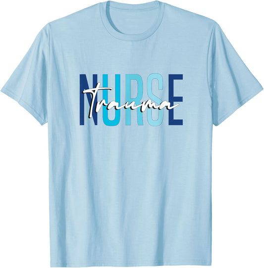 Vintage Trauma Nurse Er Trauma ICU Nurse Emergency Trauma T-Shirt - T-Shirt | Light Blue