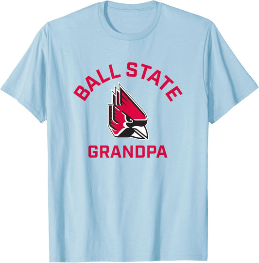 Ball State University Cardinals Arched Grandpa T-Shirt - T-Shirt | Light Blue