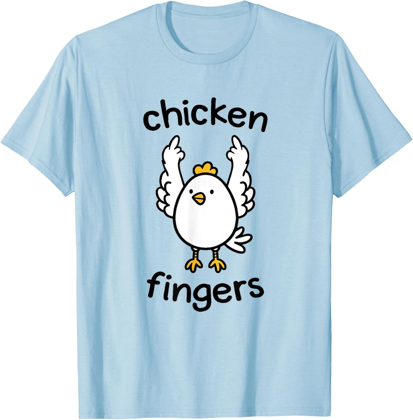 Chicken fingers - funny chicken flipping the bird T-Shirt - T-Shirt | Light Blue