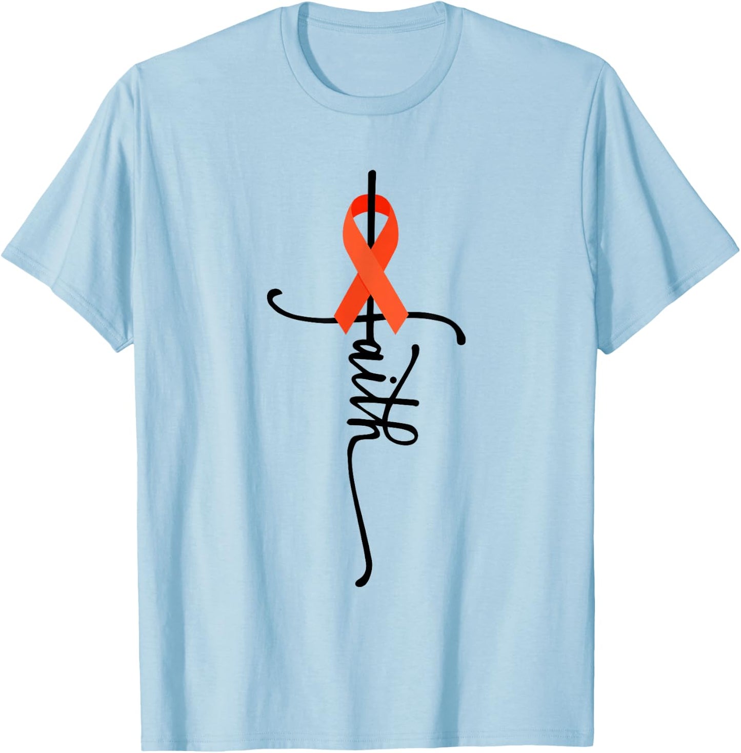 Leukemia Cancer Faith Leukemia Cancer Awareness T-Shirt - T-Shirt | Light Blue