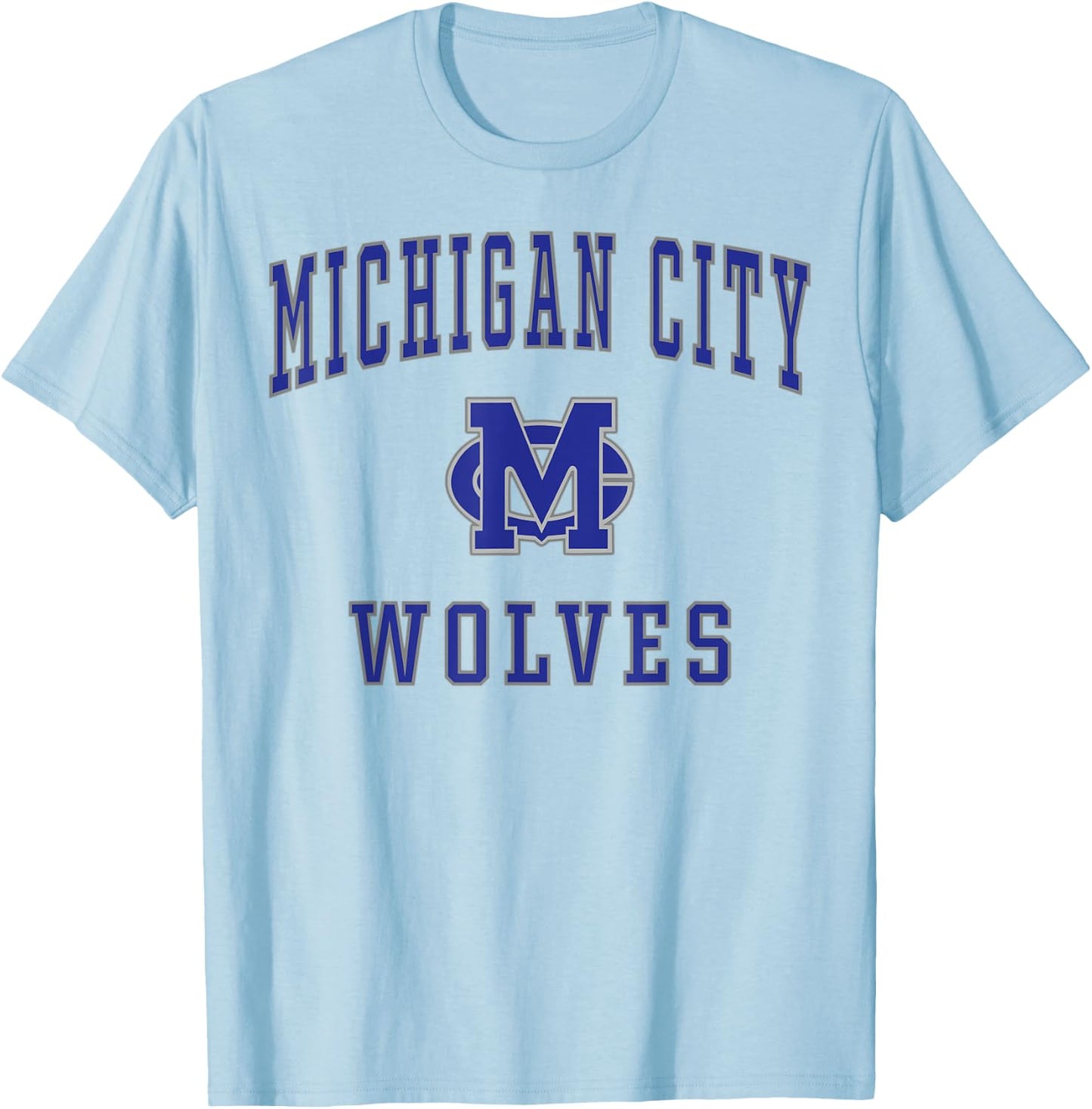 Michigan City High School Wolves T-Shirt - T-Shirt | Light Blue