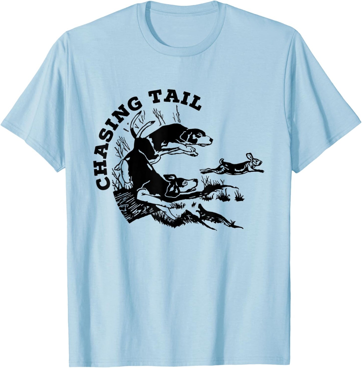 Rabbit Hunter - Beagles - Chasing Tail - Hunting Cottontail T-Shirt - T-Shirt | Light Blue