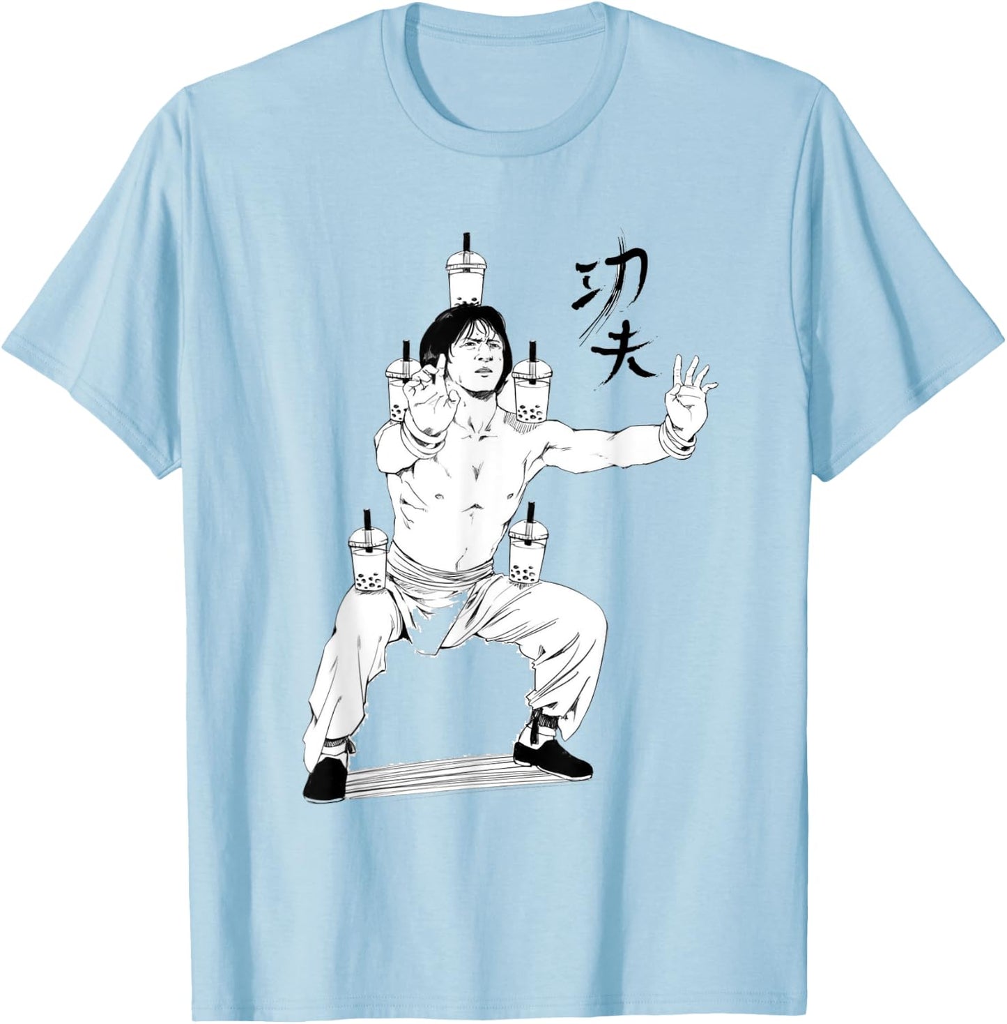 Kung Fu Horse Stance Train Hard T-Shirt - T-Shirt | Light Blue
