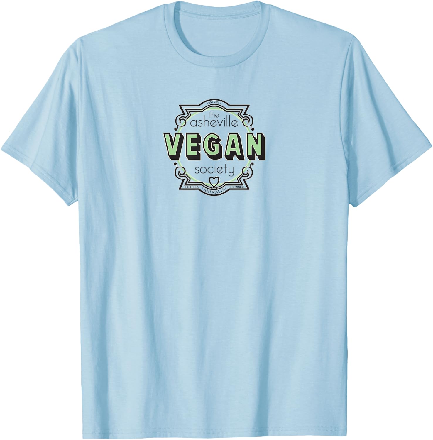 Asheville Vegan Society Logo AVL AVS T-Shirt - T-Shirt | Light Blue