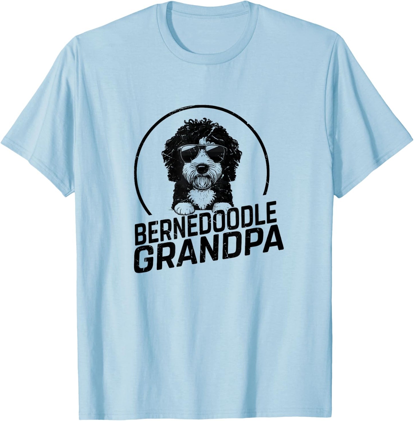 Bernedoodle Dog Grandpa Grand Paw Dog Lover Gifts Men Father T-Shirt - T-Shirt | Light Blue