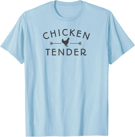 Ordinary Acres Chicken Tender Dark Lettering - Grey, , Short Sleeve, Classic Fit, Cotton & Polyester Blend, Adult, Casual, Outdoor, Classic Style, Chicken Theme T-Shirt - T-Shirt | Light Blue
