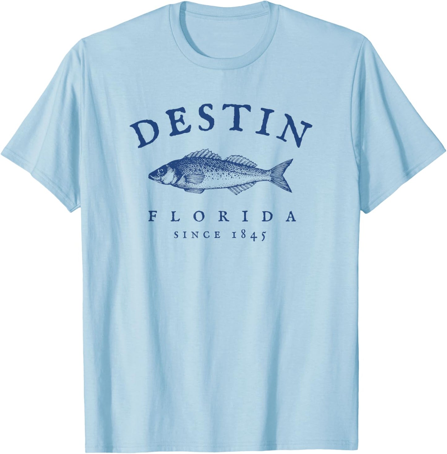 Destin Florida Vacation Fishing T-Shirt - T-Shirt | Light Blue