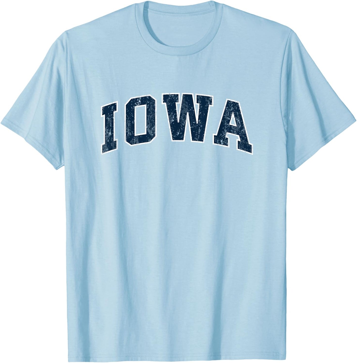 Iowa IA Vintage Sports Design Navy Design T-Shirt - T-Shirt | Light Blue