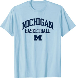 University of Michigan Wolverines U of M Basketball T-Shirt - T-Shirt | Light Blue