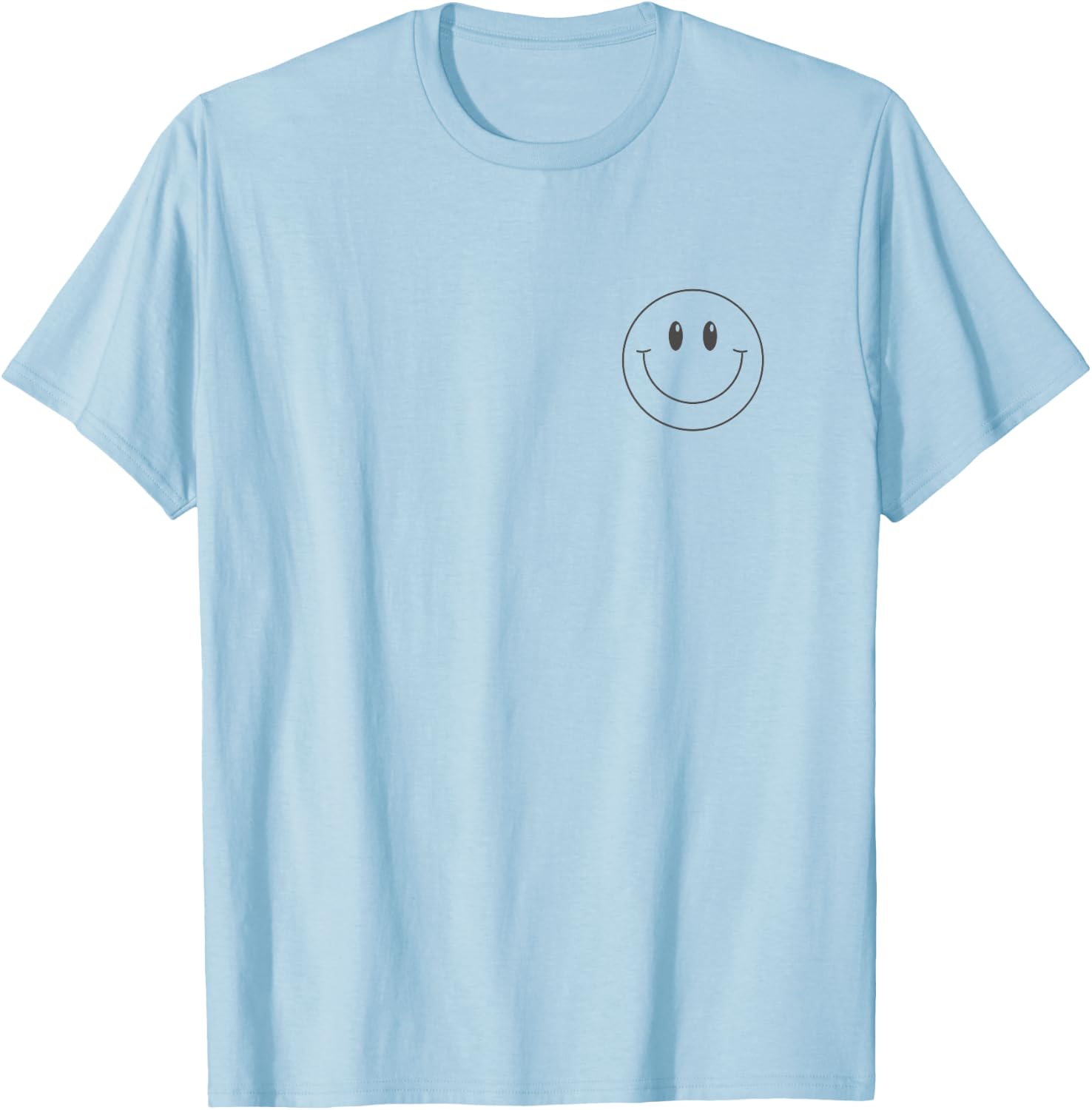 Minimalist Smile Face Shirt Cute Happy Peace Smiling Face T-Shirt - T-Shirt | Light Blue