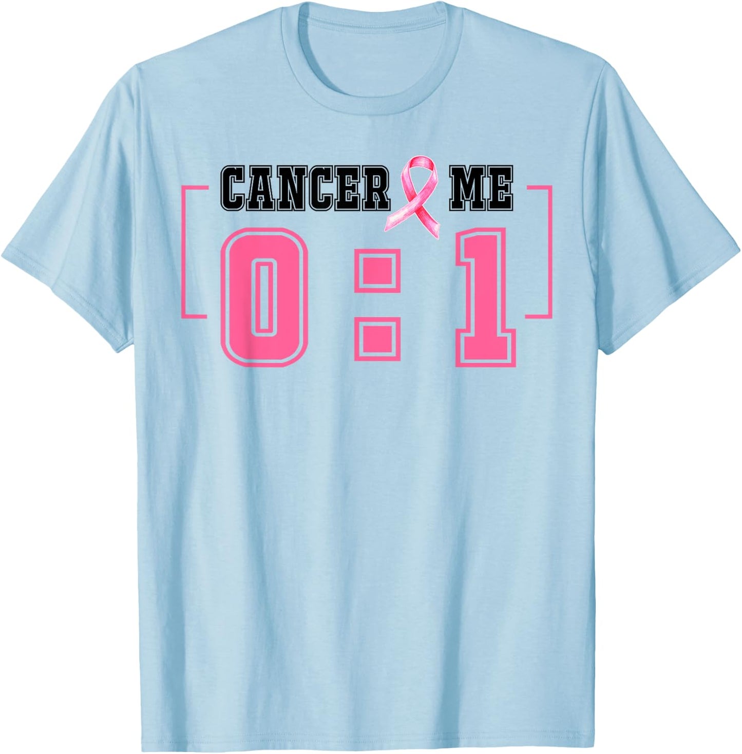 Cancer 0 Me 1 Shirt Breast Cancer Awareness Survivor Gift T-Shirt - T-Shirt | Light Blue
