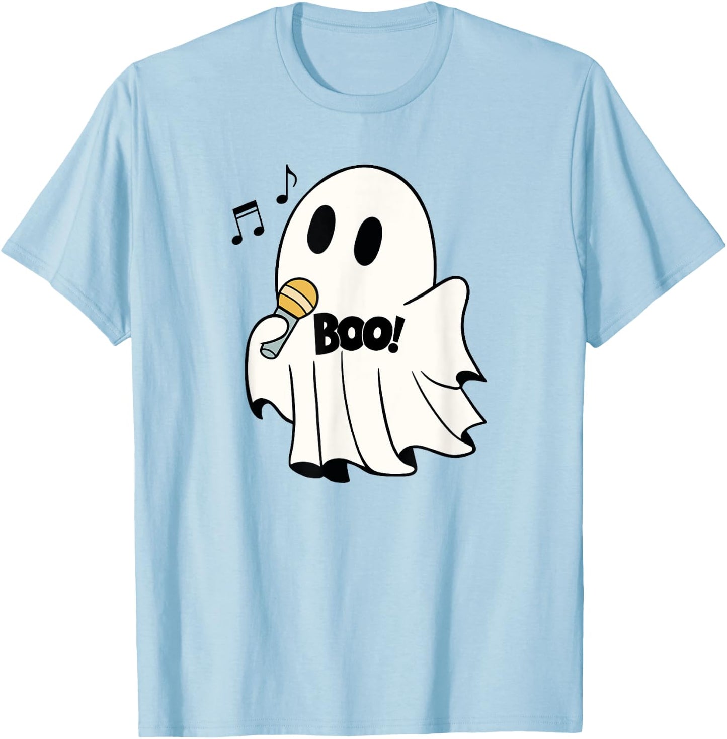 Halloween Karaoke Ghost Boo For Trick-or-treating Singer T-Shirt - T-Shirt | Light Blue