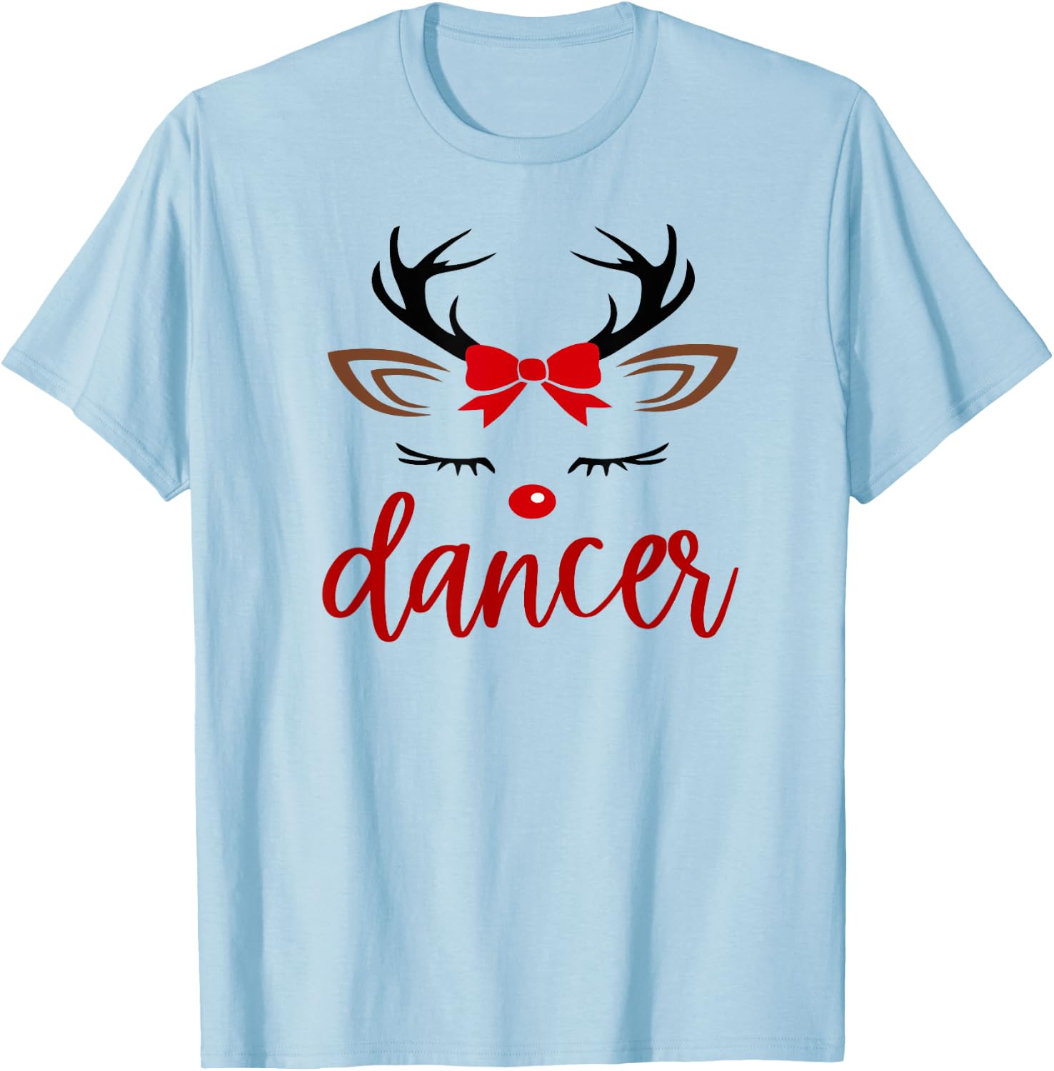 Christmas Girl Reindeer Family Dancer T-Shirt - T-Shirt | Light Blue