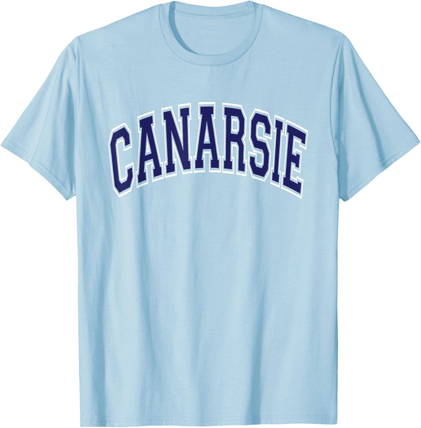 Canarsie Arched Dark Blue Text T-Shirt - T-Shirt | Light Blue