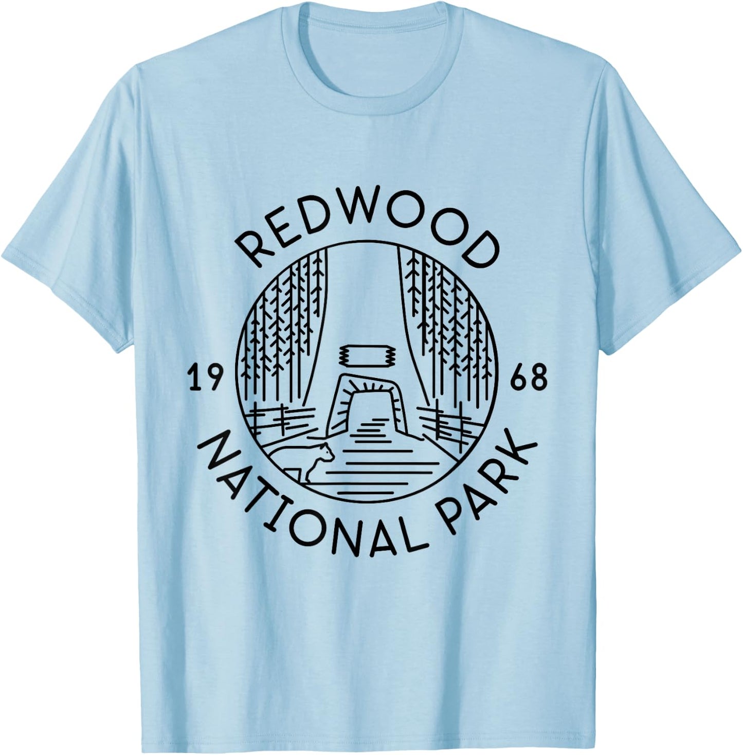 Redwood National Park 1968 California Del Norte Humboldt T-Shirt - T-Shirt | Light Blue