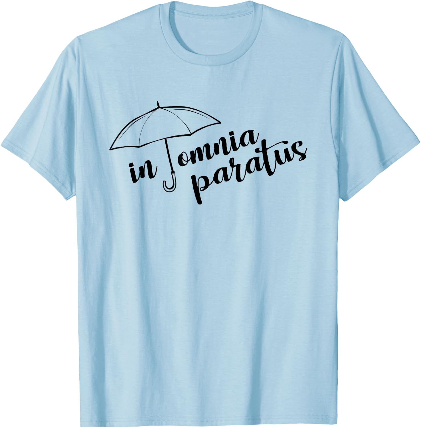In Omnia Paratus Umbrella Women's Grey Classic Fit T-Shirt - T-Shirt | Light Blue