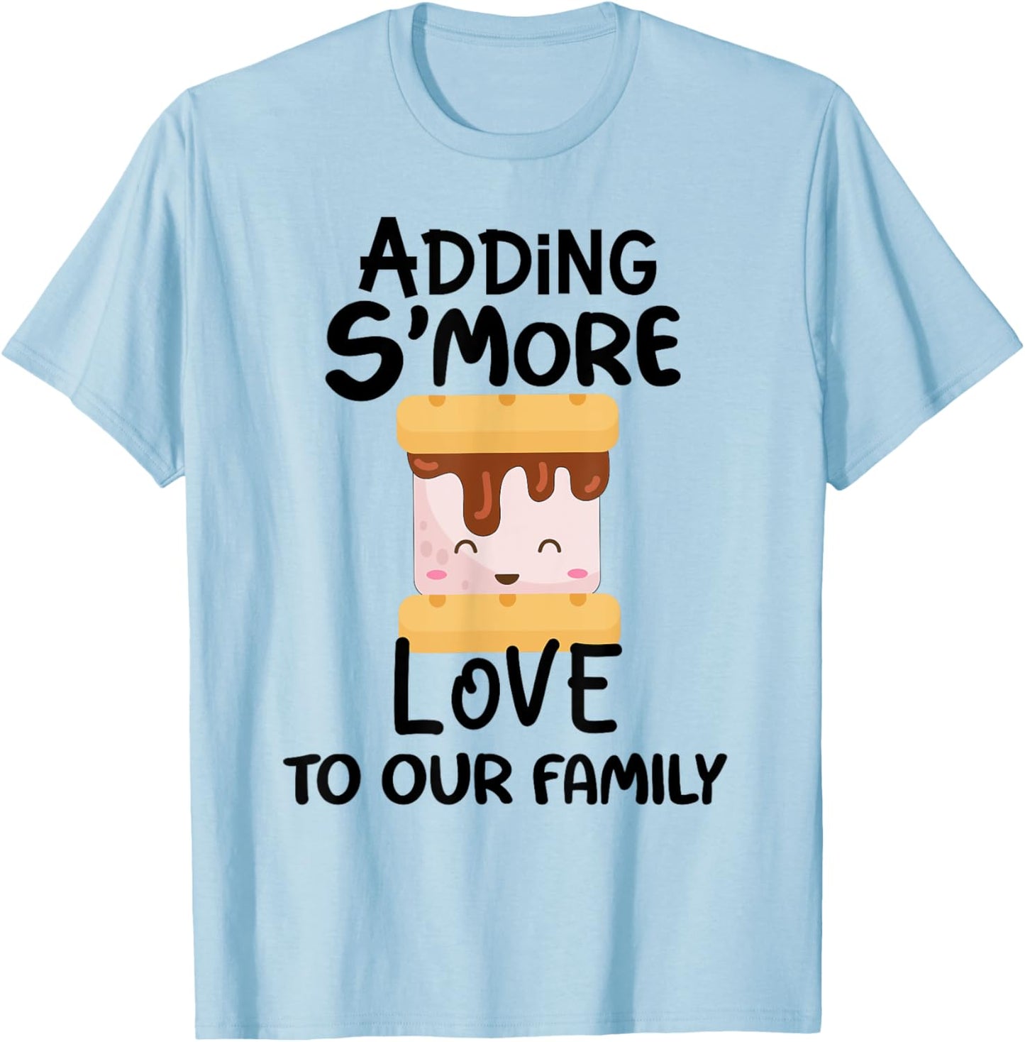 Adding Smore Love To Our Family Camping Pregnancy Announceme T-Shirt - T-Shirt | Light Blue