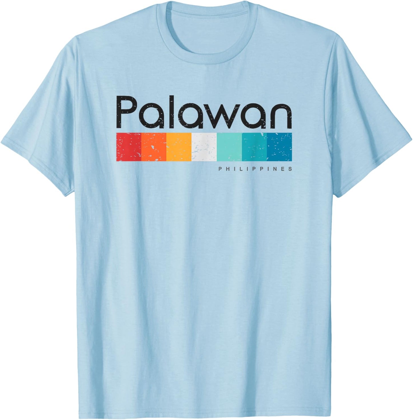 Vintage Palawan Philippines Retro Design T-Shirt - T-Shirt | Light Blue