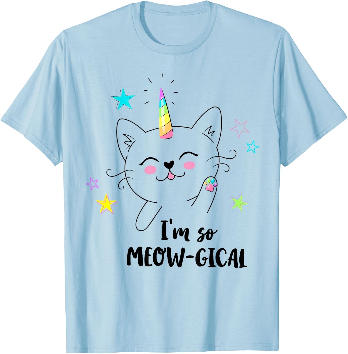 Caticorn cute kitty kids I'm so meow-gical funny cat unicorn T-Shirt - T-Shirt | Light Blue