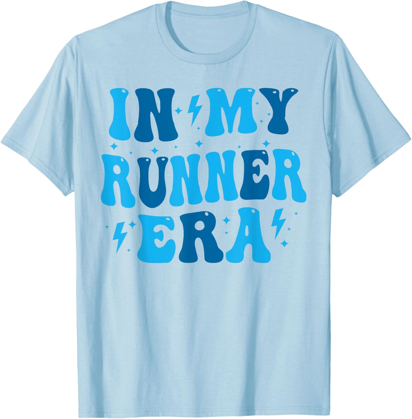 In My Runner Era Groovy Running Lover Runner T-Shirt - T-Shirt | Light Blue