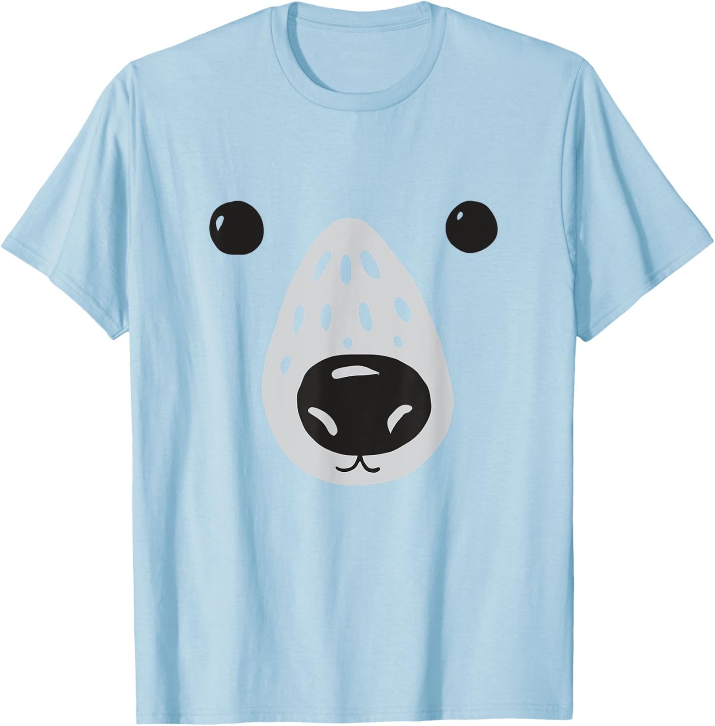 Polar Bear Kids Costume Bear Face Cool Zoo Polar Bear T-Shirt - T-Shirt | Light Blue