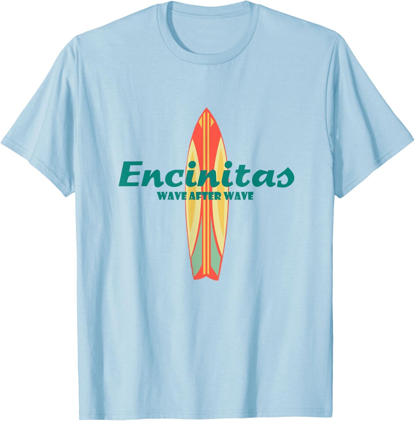 Encinitas Souvenir Retro Beach Vintage California Gifts T-Shirt - T-Shirt | Light Blue
