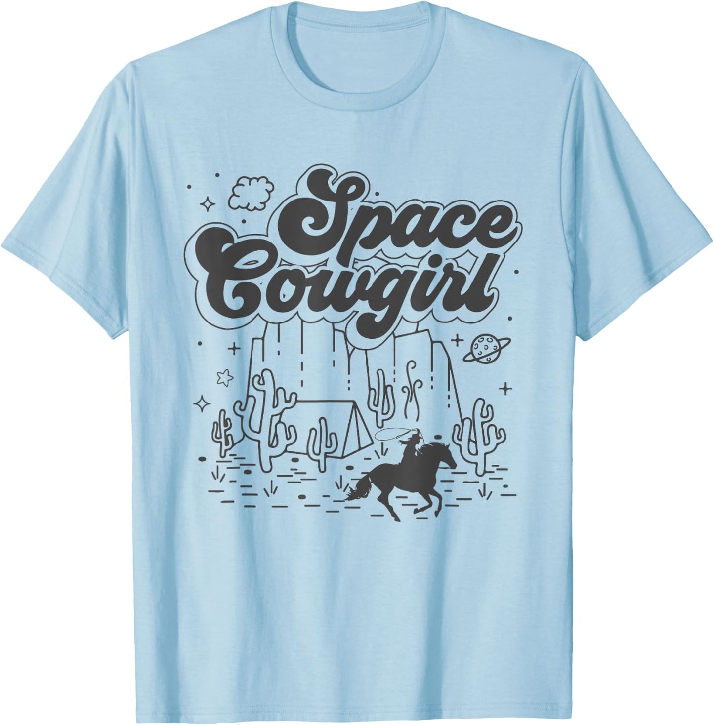 Space Cowgirls Shirt Bachelorette Party Rodeo Girls Women T-Shirt - T-Shirt | Light Blue