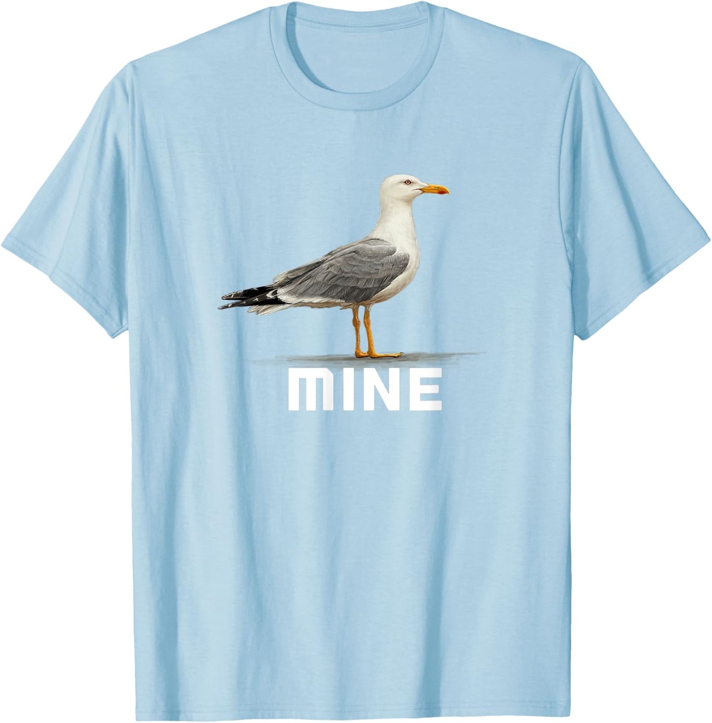 Seagull Mine Funny Ocean Chicken Design T-Shirt - T-Shirt | Light Blue