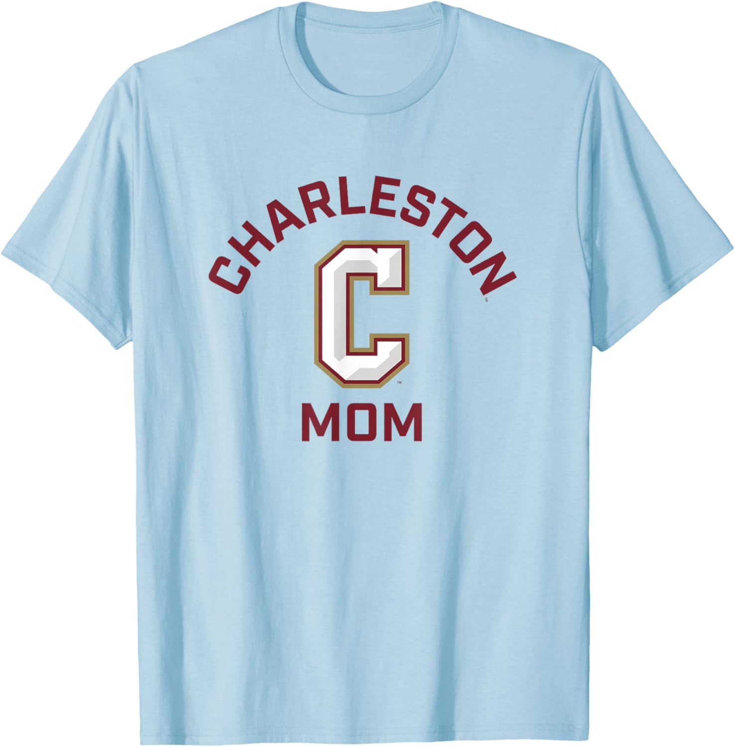 College of Charleston Cougars Arched Mom T-Shirt - T-Shirt | Light Blue