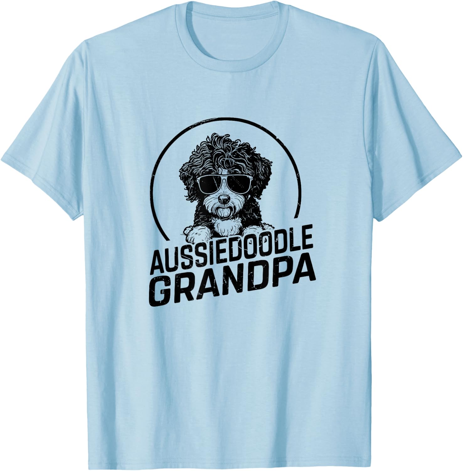 Aussiedoodle Dog Grandpa Grand Paw Dog Lover Gifts Men Dad T-Shirt - T-Shirt | Light Blue