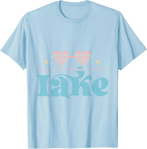 Living the Dream at the Lake Life Nature Summer Travel Men Women Kids T-Shirt - T-Shirt | Light Blue