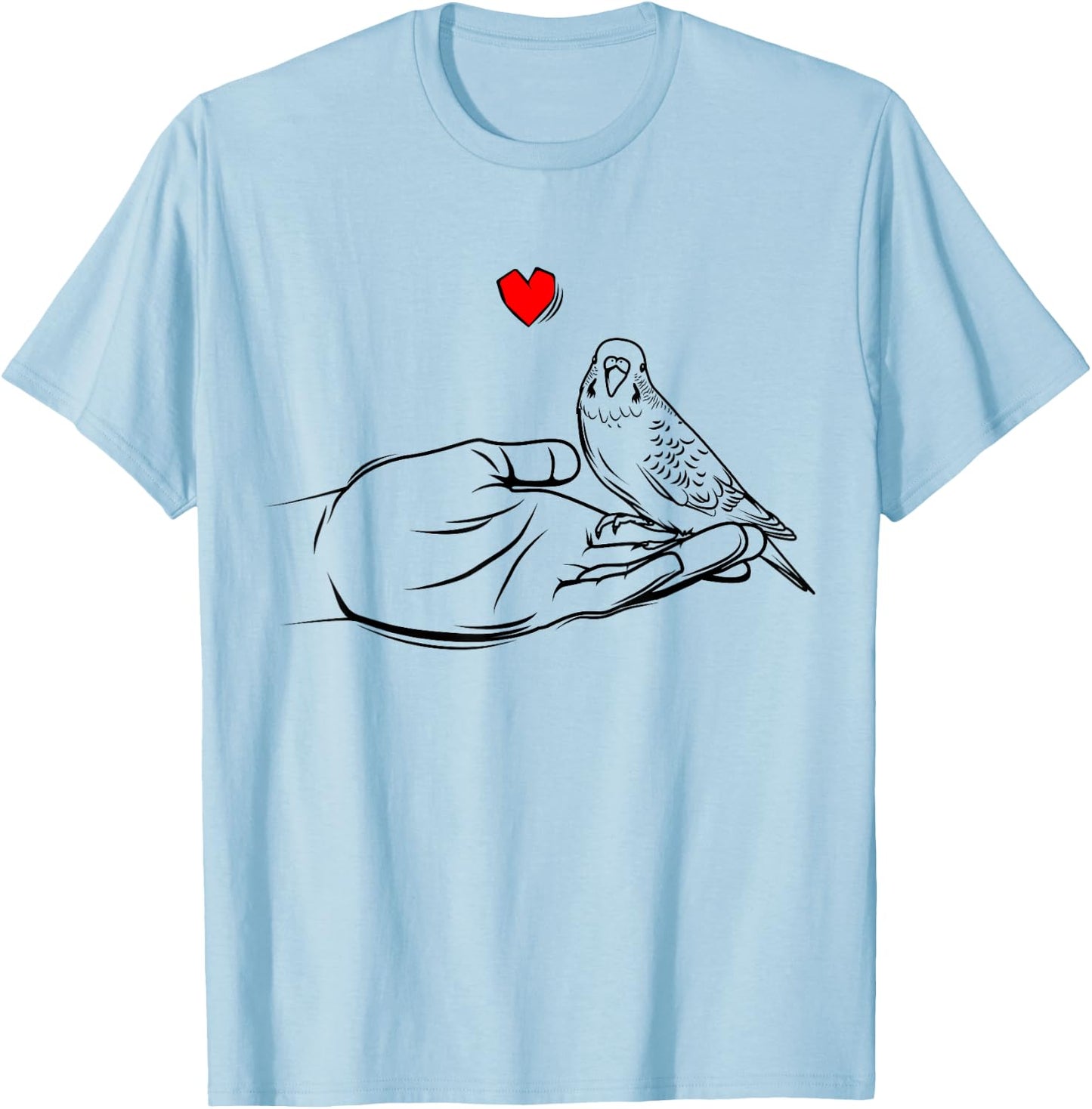Budgie Love Parakeet Budgerigar Women White Small T-Shirt - T-Shirt | Light Blue