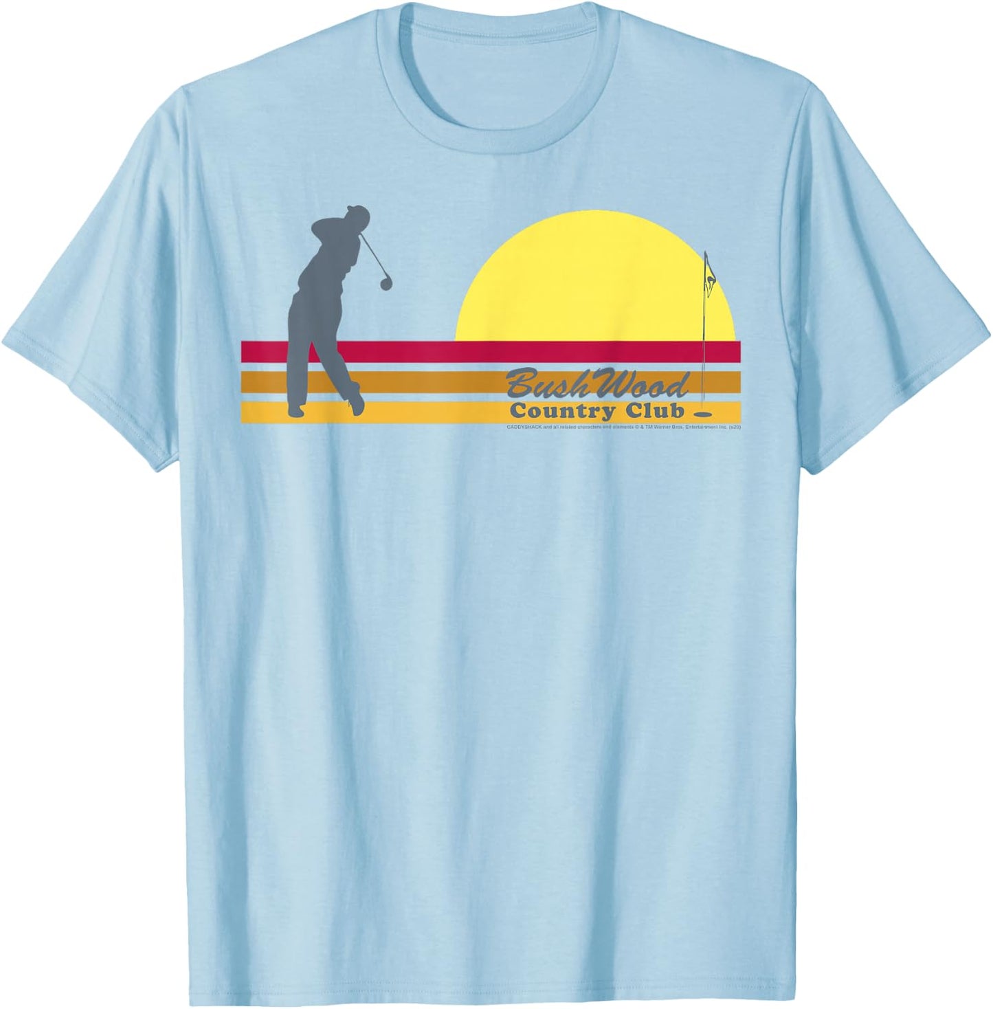 Caddyshack BushWood Country Club Retro Stripe T-Shirt - T-Shirt | Light Blue