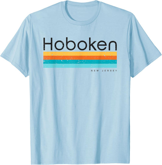 Vintage Hoboken New Jersey NJ Retro Design T-Shirt - T-Shirt | Light Blue