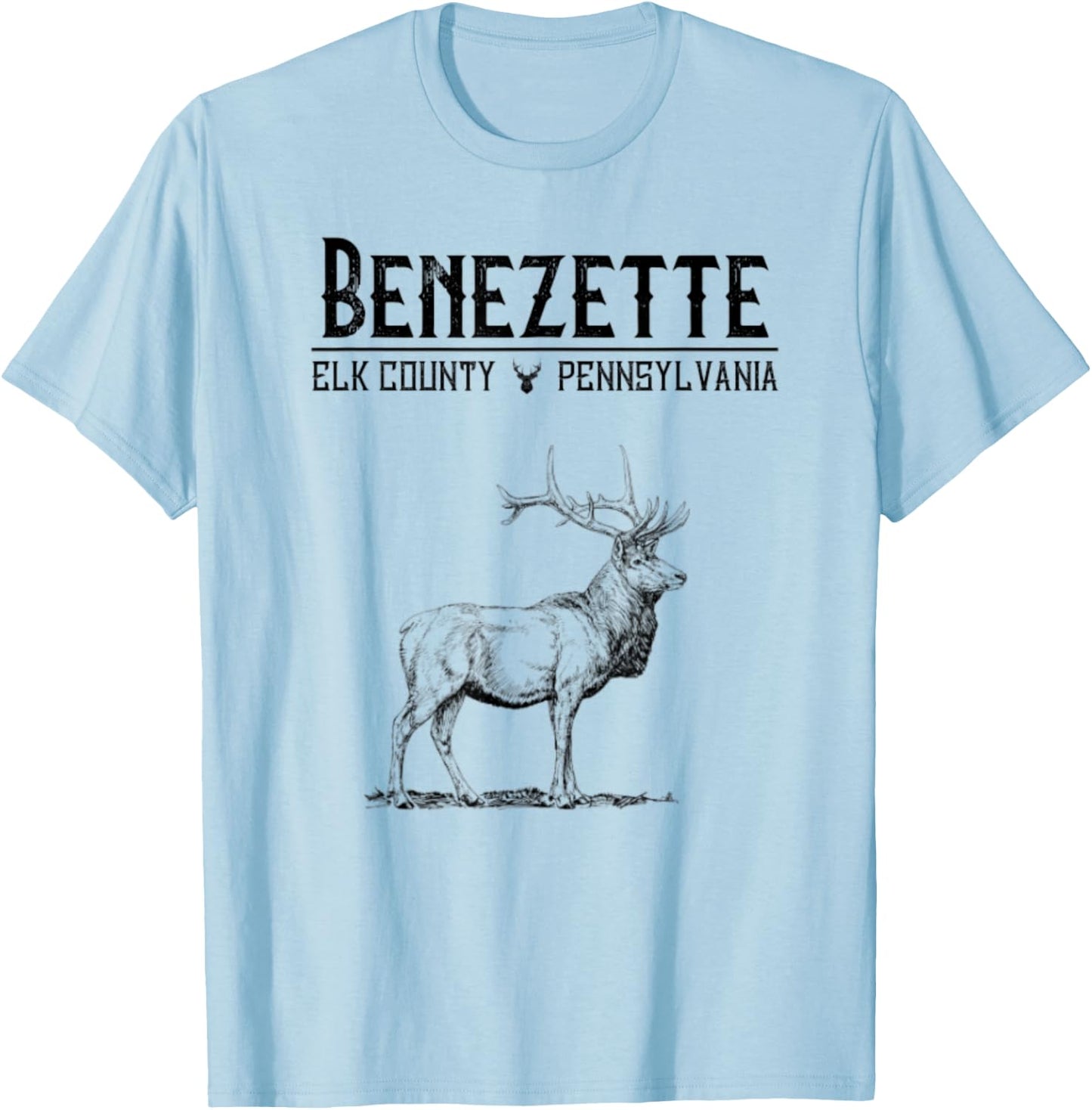 Benezette Elk County Pennsylvania Route 555 Nature State T-Shirt - T-Shirt | Light Blue