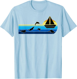 Beautiful Sunrise Sailboat - Sailing T-Shirt - T-Shirt | Light Blue