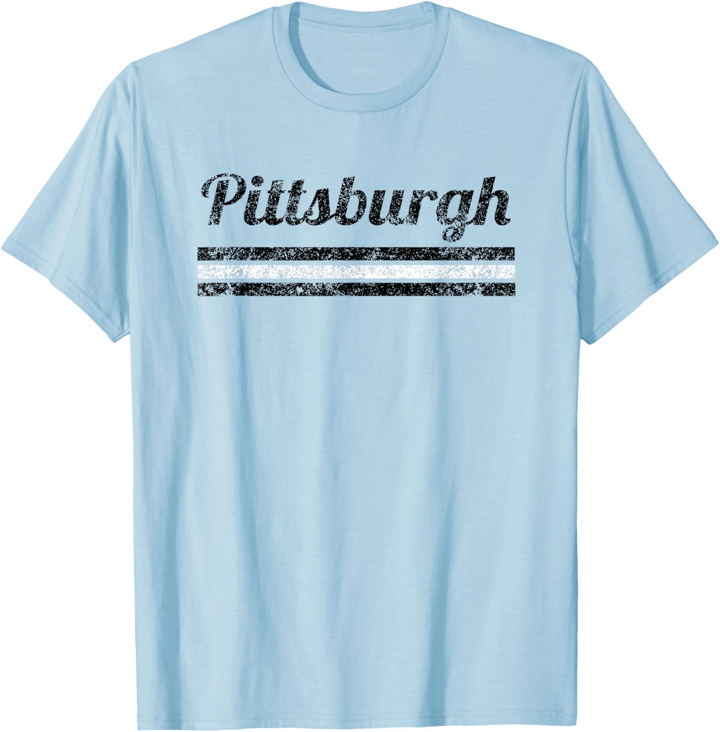 Pittsburgh Pennsylvania Retro Vintage Weathered Throwback T-Shirt - T-Shirt | Light Blue