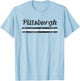 Pittsburgh Pennsylvania Retro Vintage Weathered Throwback T-Shirt - T-Shirt | Light Blue