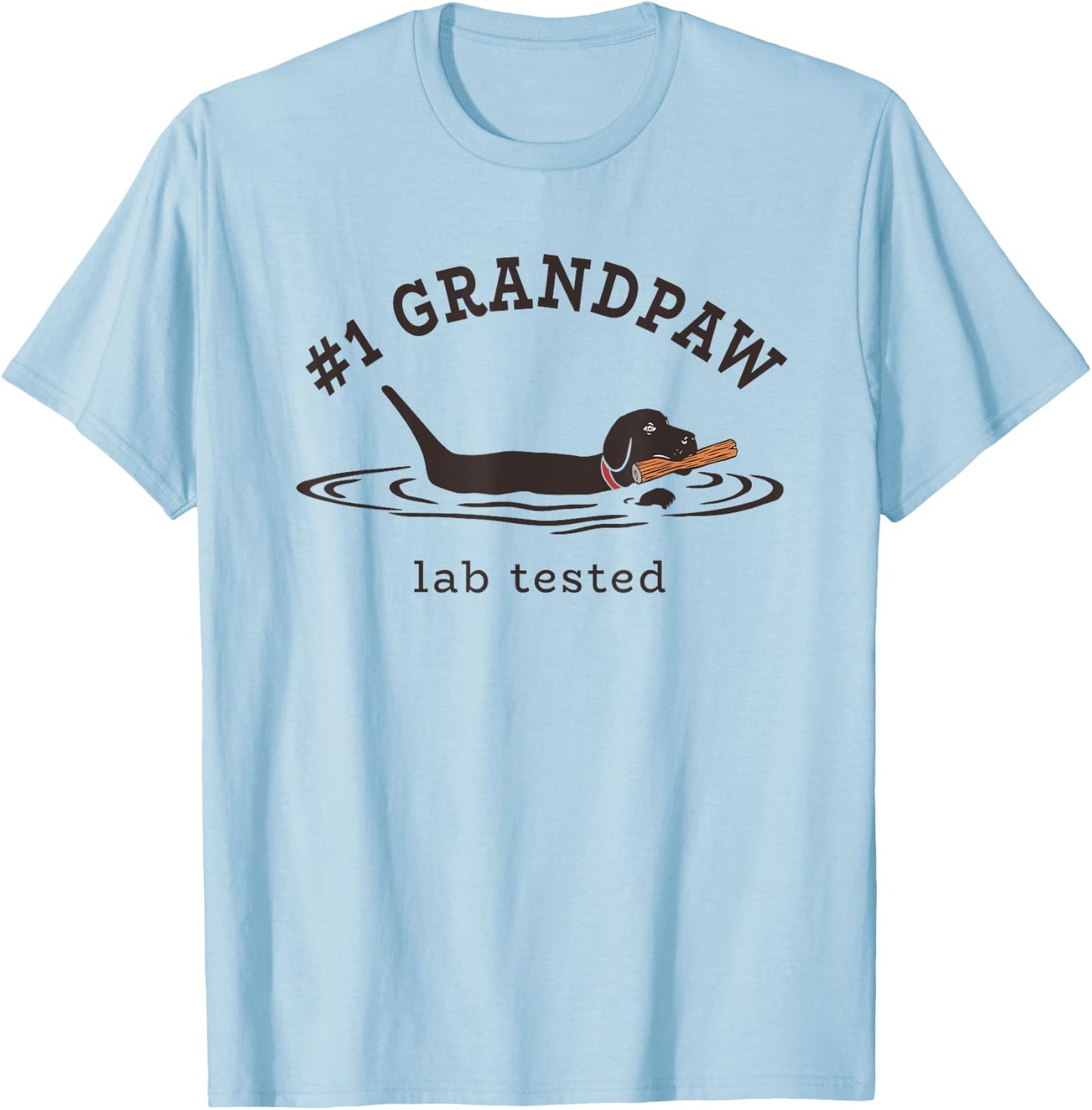 #1 Grandpaw Lab Tested Pun - Labrador Retriever Grandpa T-Shirt - T-Shirt | Light Blue