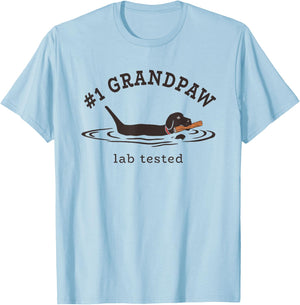 #1 Grandpaw Lab Tested Pun - Labrador Retriever Grandpa T-Shirt - T-Shirt | Light Blue