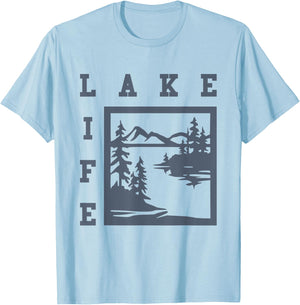 Lake Life Lake Shirt Lakehouse Vacation Boating Lake Bum T-Shirt - T-Shirt | Light Blue