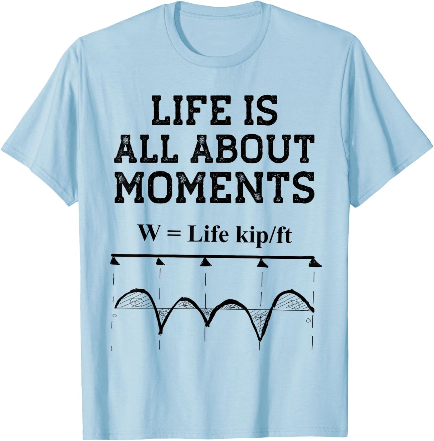 Funny Civil Engineering Cute Gifts Life is All About Moments T-Shirt - T-Shirt | Light Blue