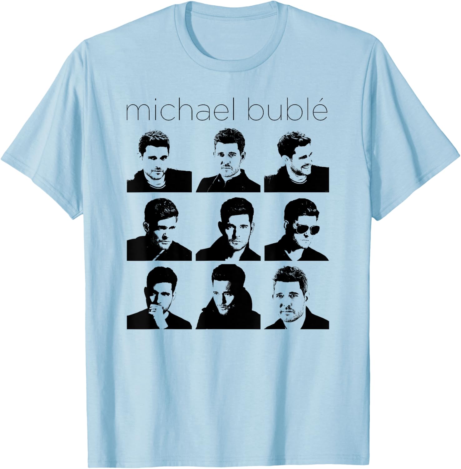Michael Bublé Faces of Bublé T-Shirt - T-Shirt | Light Blue