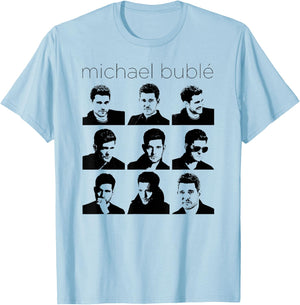 Michael Bublé Faces of Bublé T-Shirt - T-Shirt | Light Blue